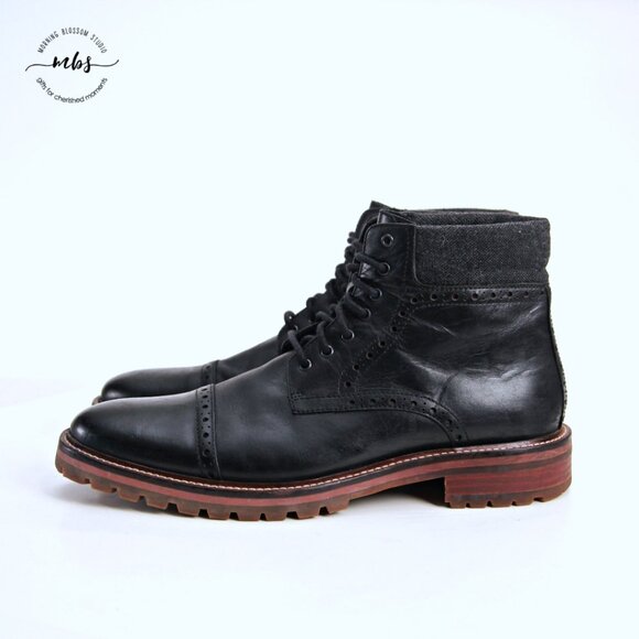 Warfield and Grand Potrero Leather Ankle Boots Black Men 11 - Picture 4 of 13